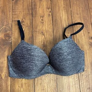 Pink by Victoria’s Secret Push-up bra dark heathered gray/black size 32D